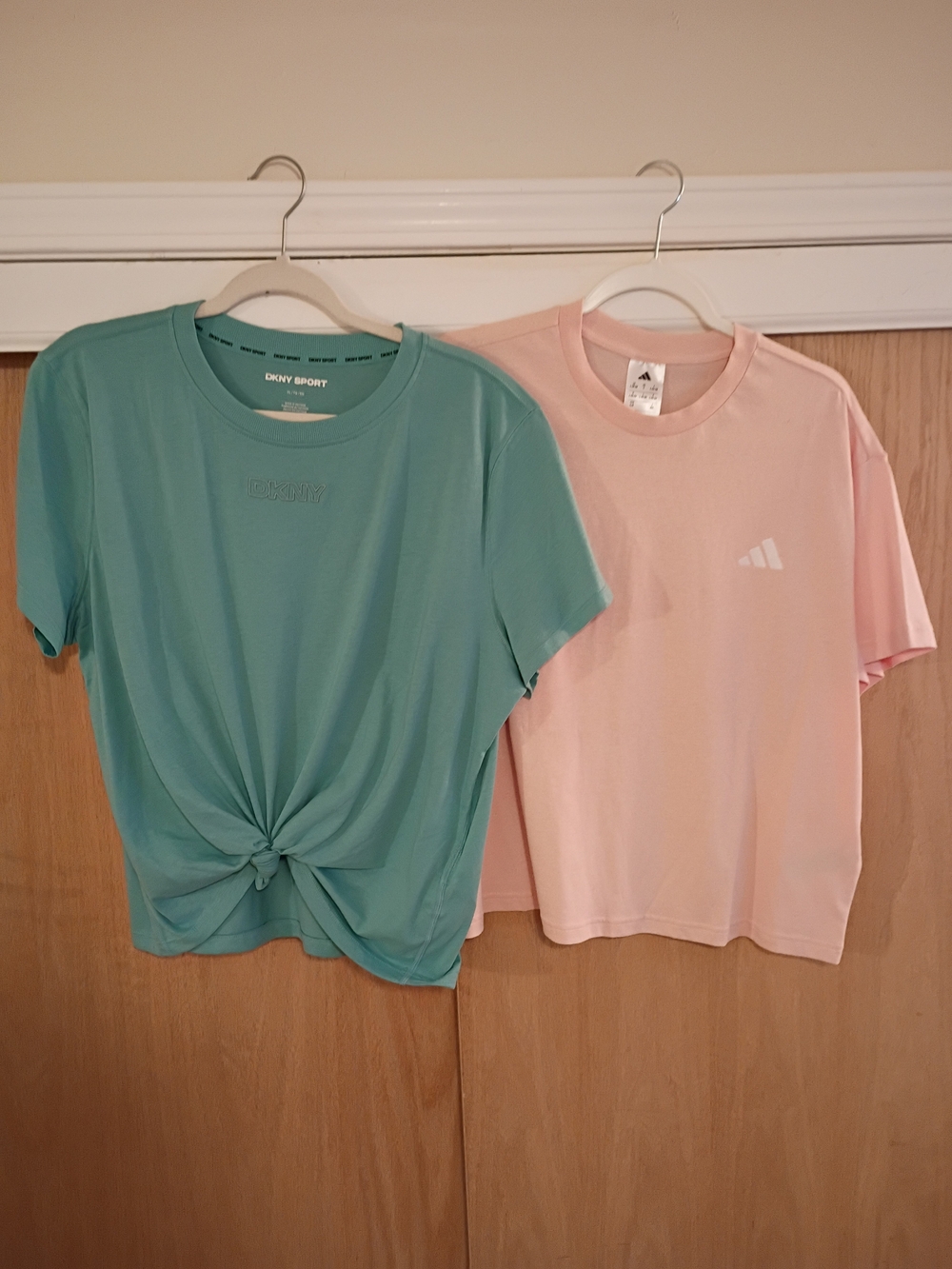 Women's Teal Twist-Front Tee And Adidas Tee